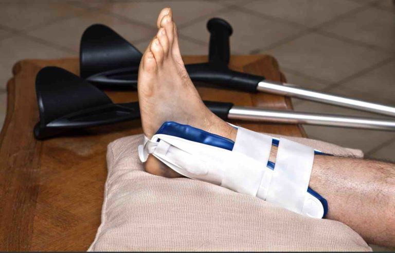 Fuss am Polster in Bandage
